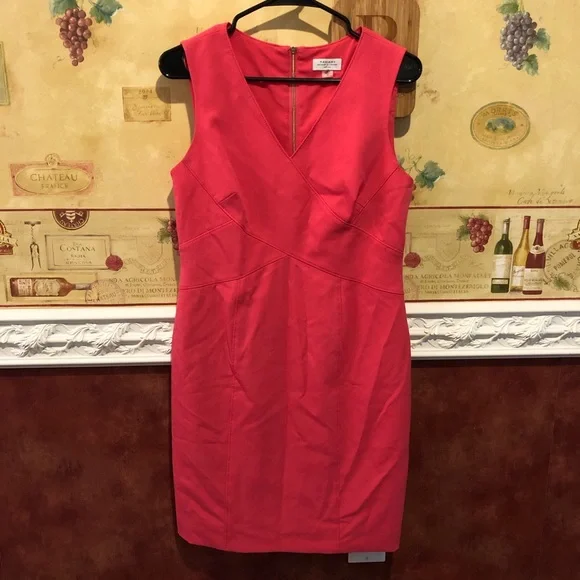 tahari hot pink dress T Tahari knee high dress in hot pink size 4, zipper needs to be fized
